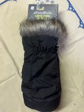 Eddie Bauer Black Lodge Down Mittens